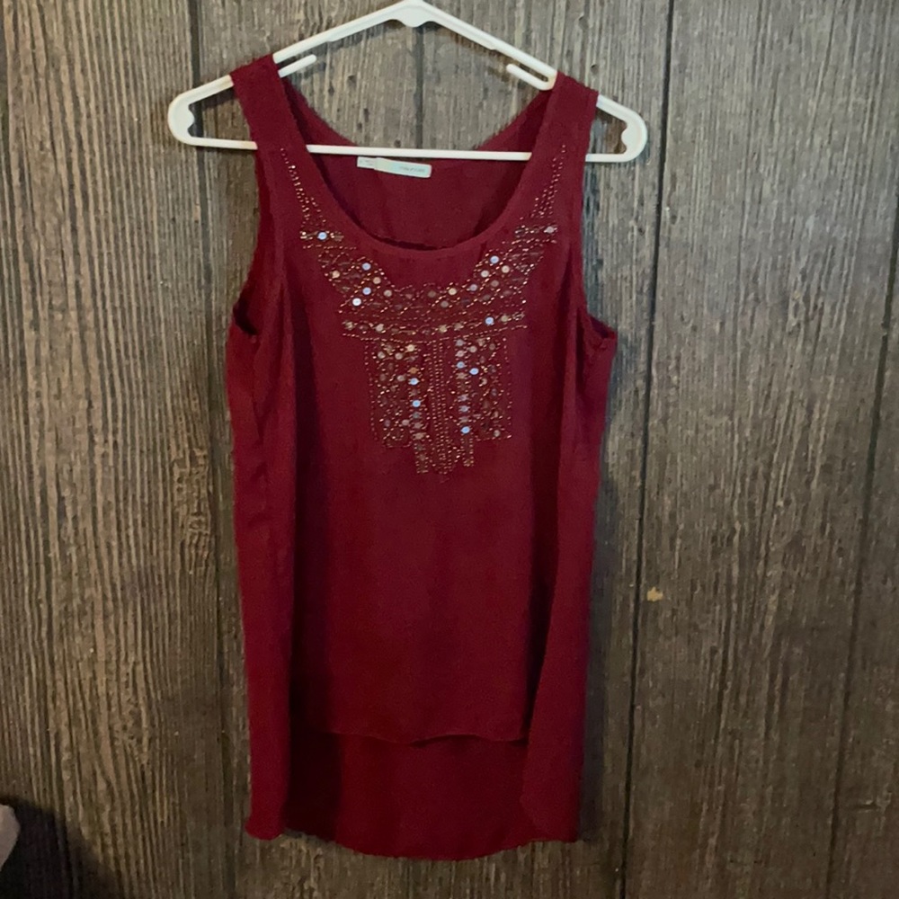 Dark wine red tank top